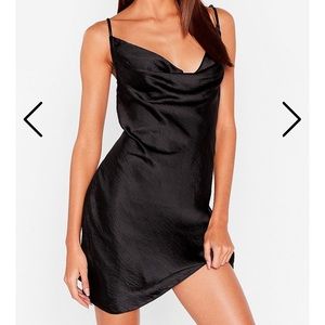Nasty Gal black cow neck slip dress